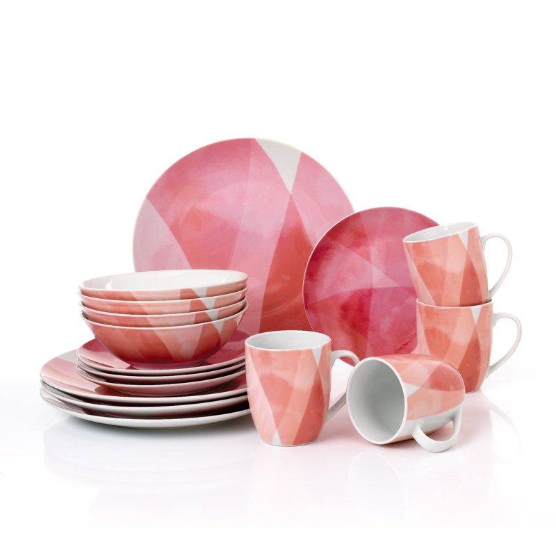 Piece Stoneware Dinnerware Set - Service for 4, Red