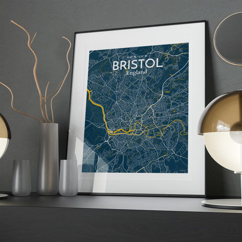 Bristol City Map In Amuse - No Frame Print, 20cm H x 16cm W x 0.05cm D