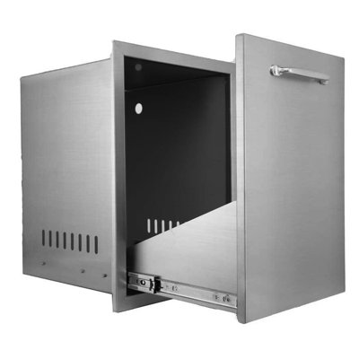 Tiroir de rangement pour réservoir de propane avec tiroir coulissant l 13,6 po x H 26 po x P 19,3 po avec tiroir en acier inoxydable pour poubelle ou réservoir de propane