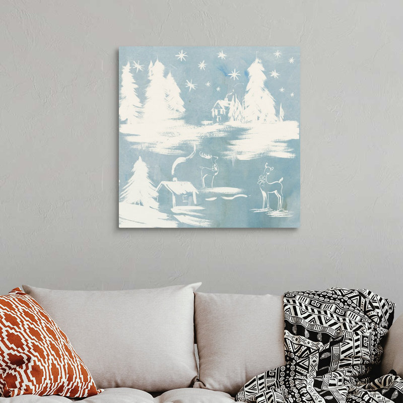 Frosty Village - reproduction d'art sur toile, Toile tendue, H 30 po x l 30 po x P 1,25 po