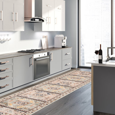 Tapis bleu sarcelle / beige Agenor