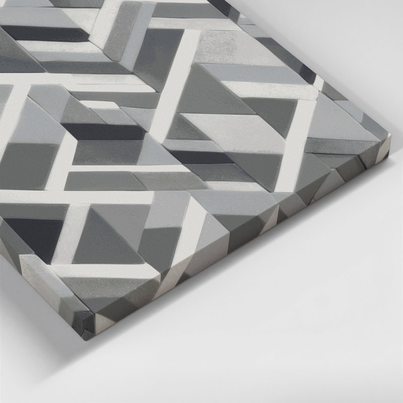 Abstract Shapes 64 Gray Canvas Wall Art, 32" H x 32" W