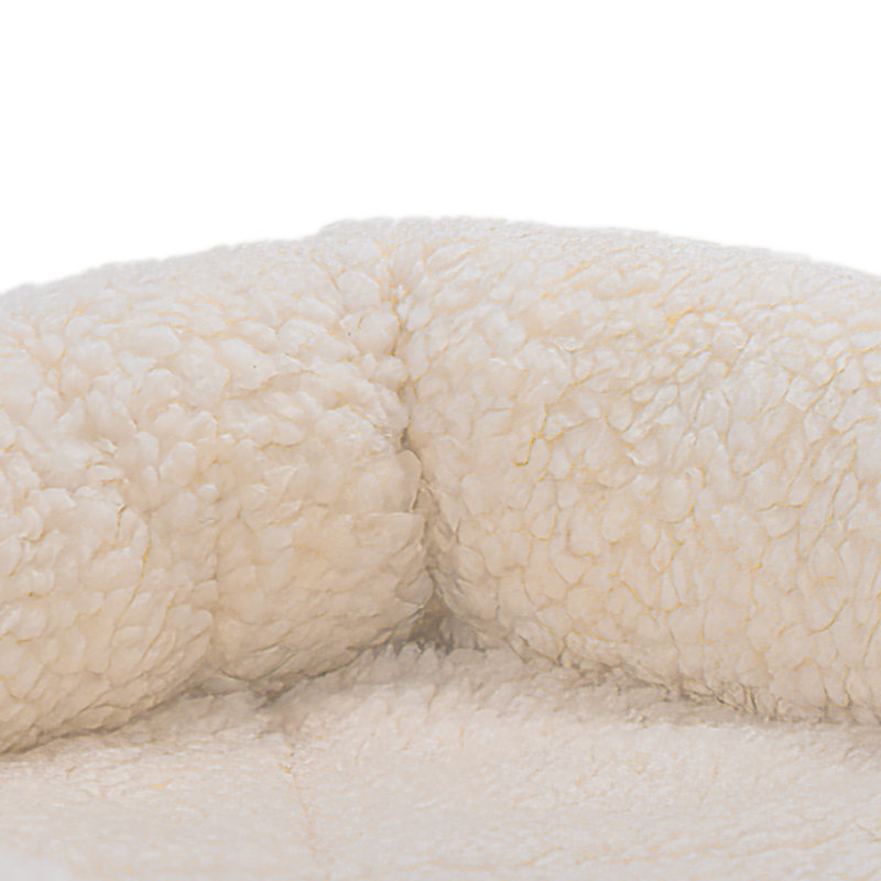 Faux Lambswool Crate Bolster Pet Bed, Extra Small (13" W x 22" D x 2.25" H), Cream