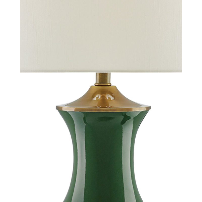 Lilou Table Lamp, Green/Antique Brass