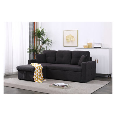 Canapé-lit modulaire avec méridienne avec rangement Lambswool