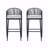 Set Of 2 Outdoor Patio Barstools, 30.25" Seat Height Metal Frame With PE Rattan Scallop-Shaped Backrest-2039087321-2039087323-2039087326
