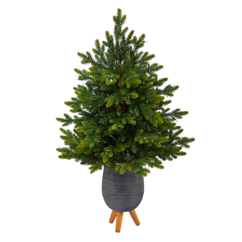 Sapin de Noël artificiel 3,5 'avec 150 lumières claires North Carolina