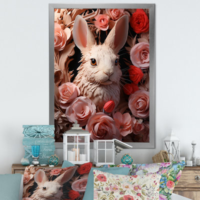 Romantiques moments de lapin sur toile