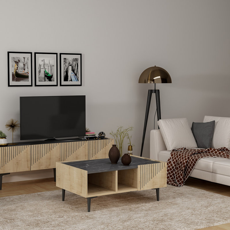 Fechteler 3 Piece Coffee Table Set, Natural