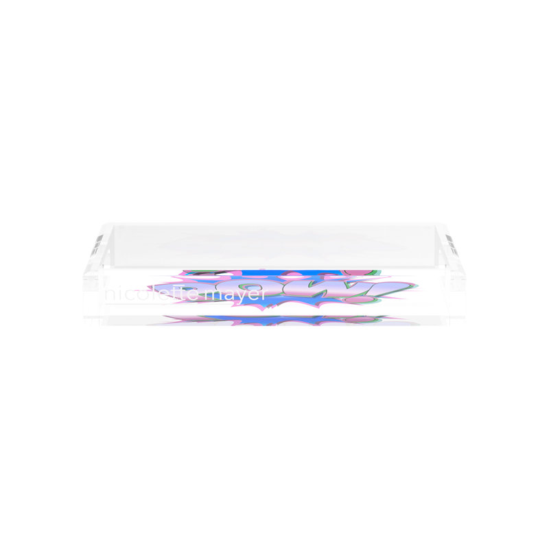 Plateau décoratif Pow Blue, 12.5"W x 7.75"D x 2"H