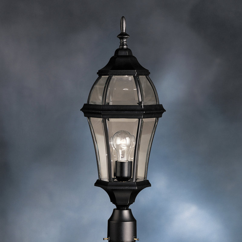 Tête de lanterne câblée à 1 lumière Connan H 24,25 po, Noir (peint)