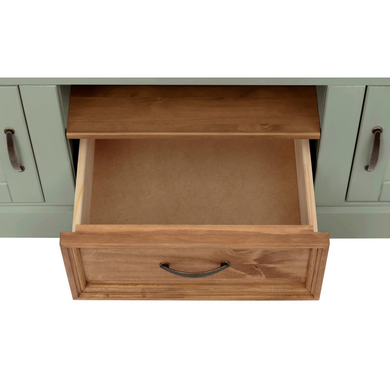 Riam 160cm Sideboard, Green/Stained Wax