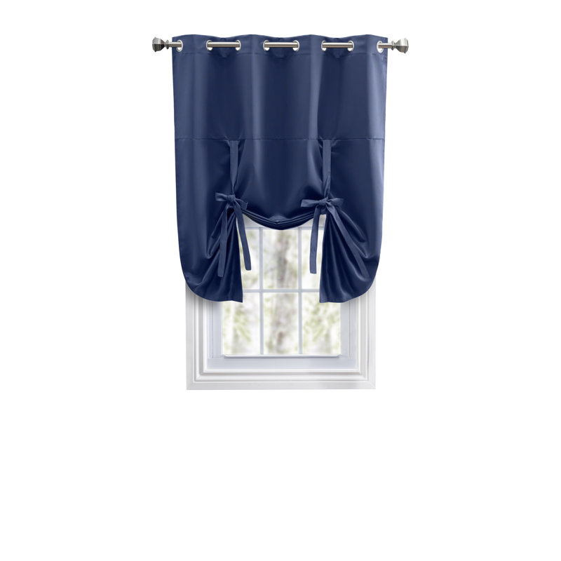 Rideau simple à œillets décoratif de 63 po Takirra, Bleu