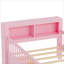 Structure de lit simple en bois massif rose chaud avec tête de lit intégrée et tiroirs sous le lit-1388609184