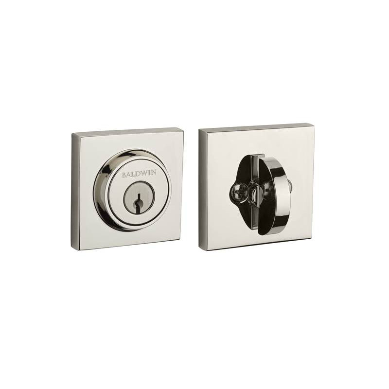 Contemporary Single Cylinder Deadbolt with Smartkey, Polished Nickel
