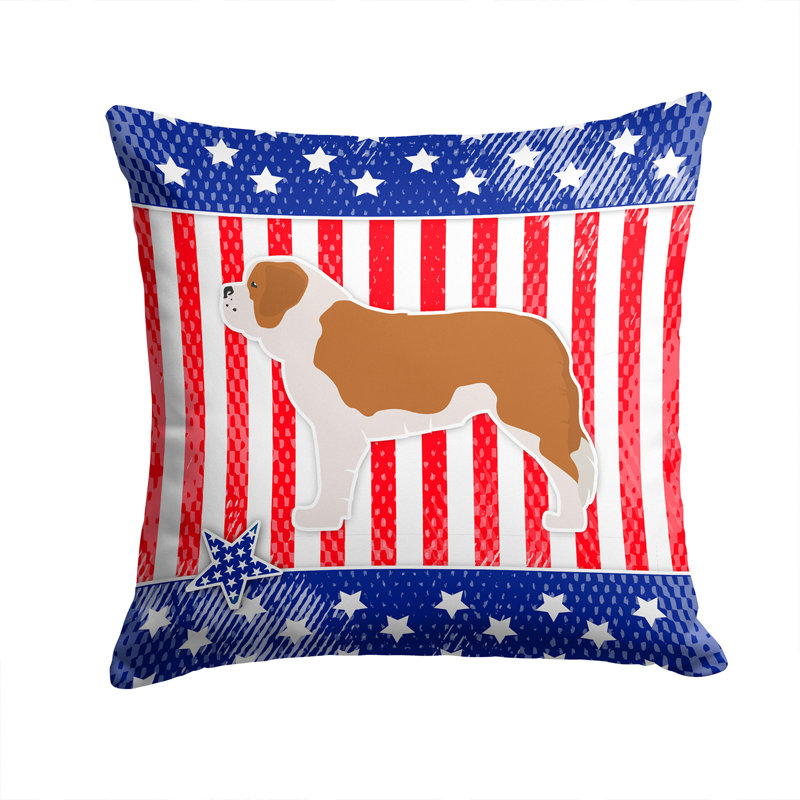 Coussin décoratif intérieur/extérieur bleu/rouge neutre patriotique, H 14 po x l 14 po x P 3 po