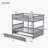 Grey Rubber Wood Full-Over-Full Bunk Bed With Trundle, Ladder, And Guardrails – Convertible To Two Full Beds-1599298442
