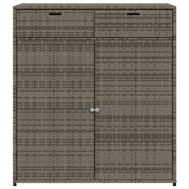 Garden Storage Cabinet 105X55x113 Cm Poly Rattan, Grey