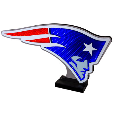 Sporticulture NFL Team New England Patriots LED Infinity Logo Light - 3D Light Effect, Acrylic Display with UL Plug and Stand