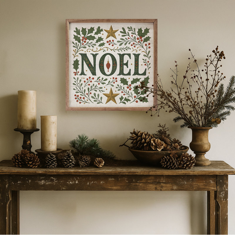 Decorative Noel, 8" H x 8" W