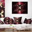 Motif de fleur jaune rouge fractal - coussin imprimé abstrait-29604174-29604178