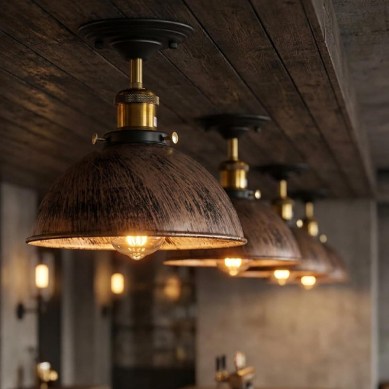 Semi Flush Mount, Brushed Copper