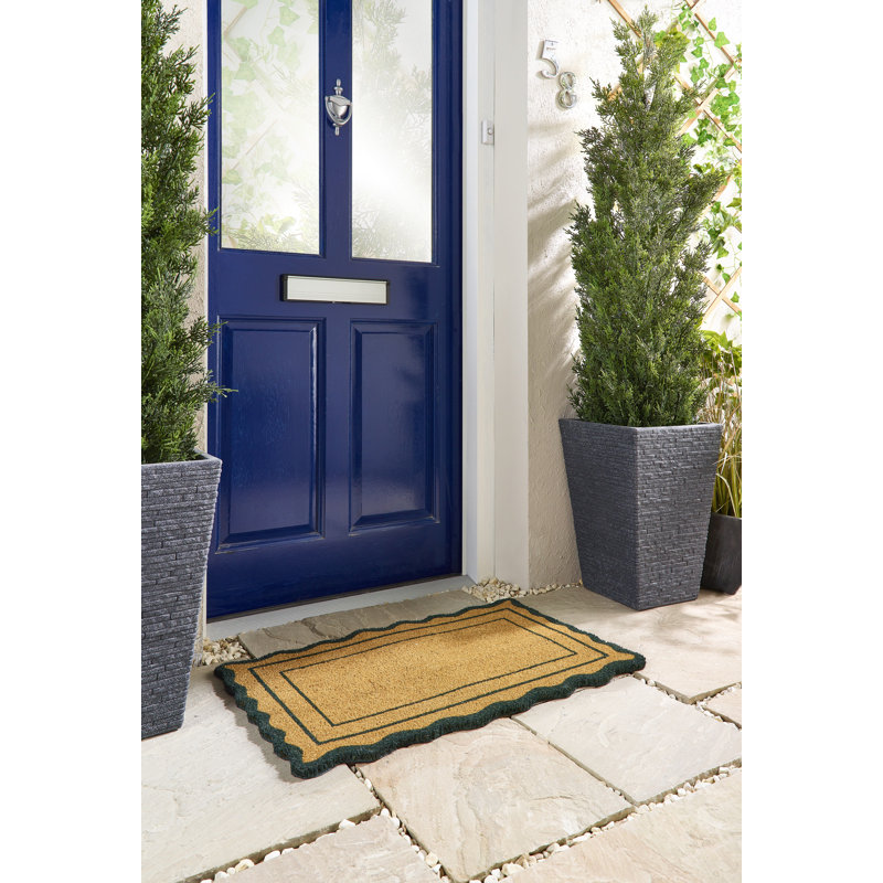 Indoor / Outdoor Coir Mat Green Scallop