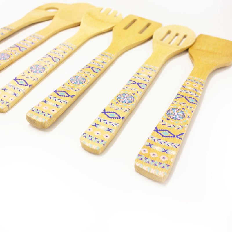 BergHOFF Patterned 6pc Bamboo Kitchen Utensil Set