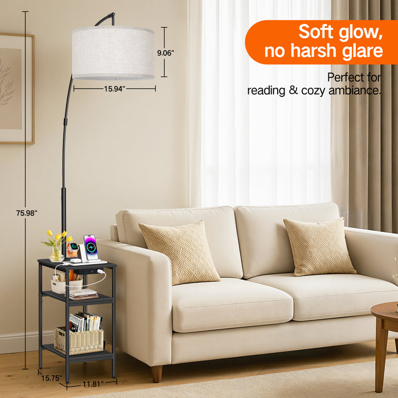 Lampe de table sur pied 75,98 "avec télécommande et prise de recharge USB