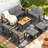 7PCS Patio Furniture Set, All-Weather Outdoor Conversation Set With Coffee Table & 2 Ottomans-1341713139