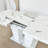 Extendable Dining Room Table For 6-10 Modern White Faux Marble Wooden Expandable Kitchen Table W/Dual Column Pedestal Base, Large Rectangle Dining Table