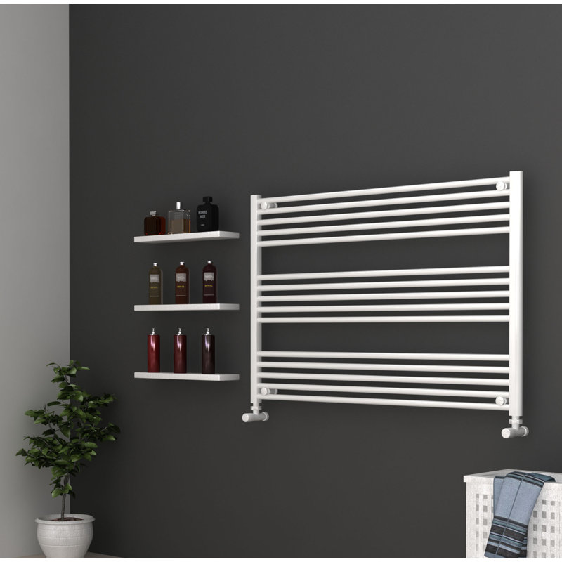 Shavon Straight Towel Rail Heated Towel Rails, 80cm H x 120cm W x 3cm D, White