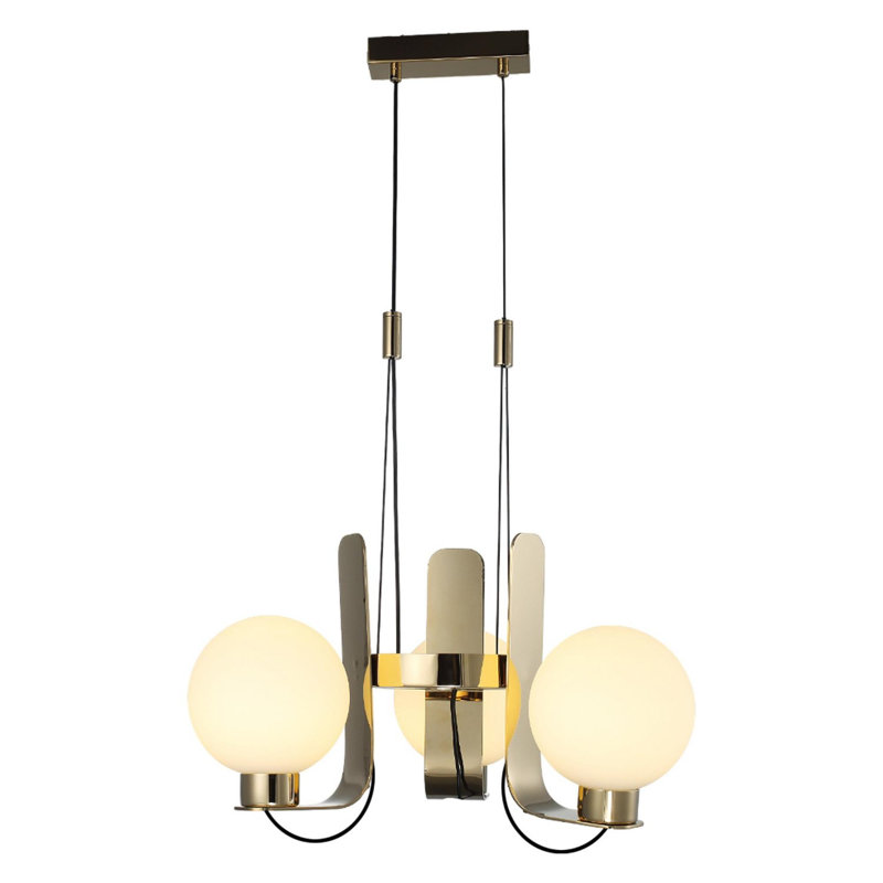 Cassen Elegant Yellow Chandelier, Metal Body, 17.7 in Diameter x 47.2 in Height | Adjustable Height, Compatible with 3 x 40W E27 Bulbs (Not Included) | Perfect for Living Room, Dining Room, or Entryway Lighting