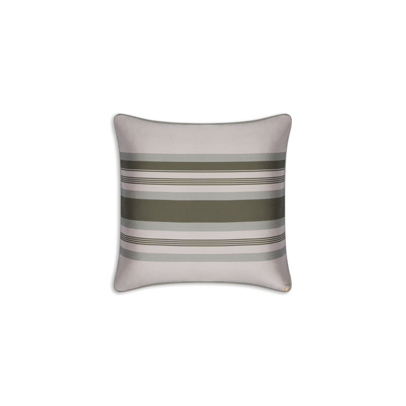 Kutnu Large Multi Stripe Pillow, Stone;Olive