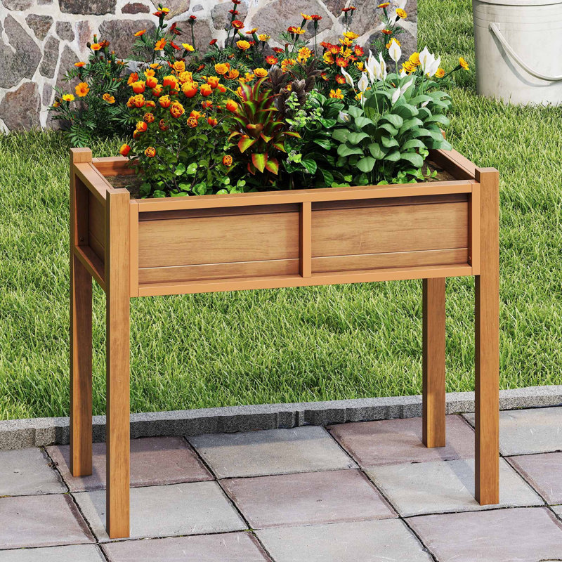 29" Tall Elevated Planter, Yellow