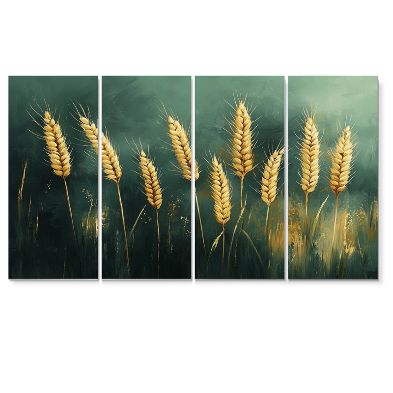 «Green Golden Wheat Fields I», ensemble d'art mural sur toile, H 28 po x l 48 po