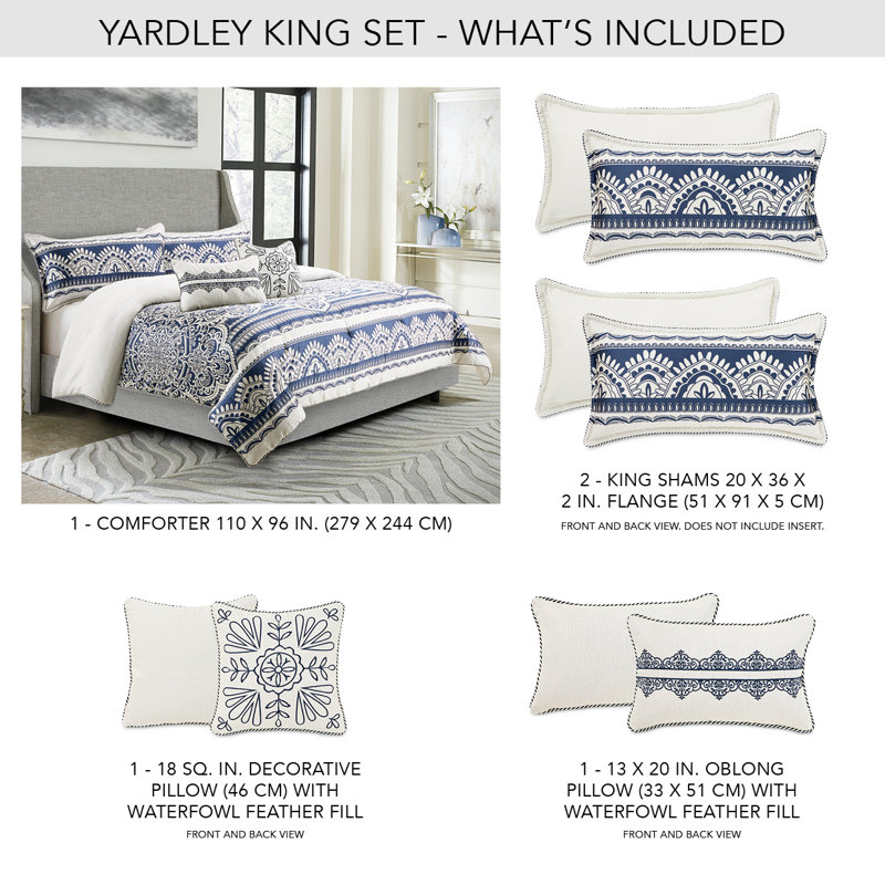 Yardley Comforter Set, King Comforter + 2 King Shams
