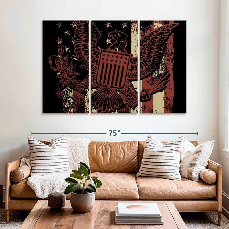 Brampt American Flag Grunge Eagle, 42" H x 65" W