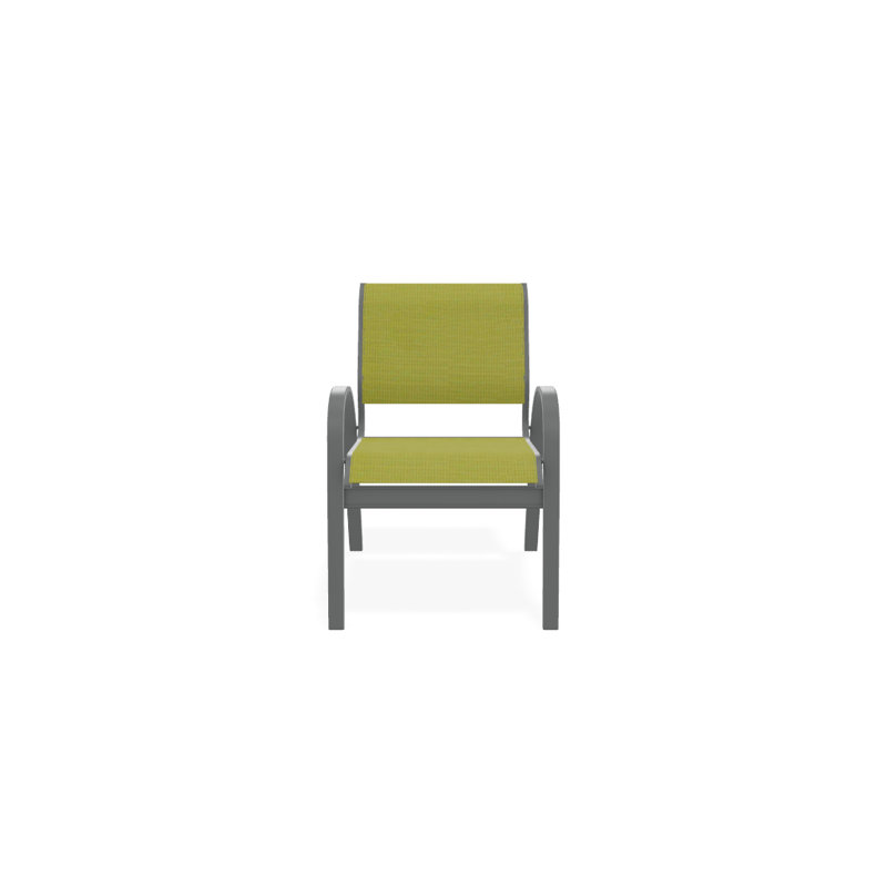 Aruba 1 Outdoor Dining Armchair, Textured Graphite, Lime 38D Sunbrella®