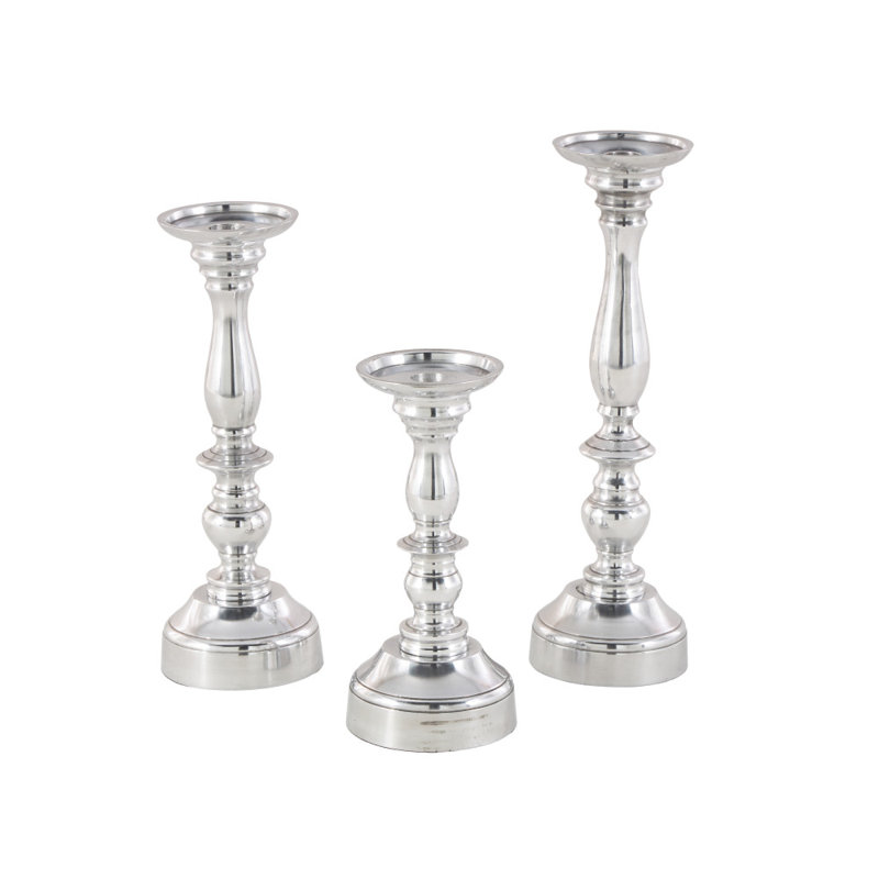 Ensemble de chandelles de table en métal 3 pièces