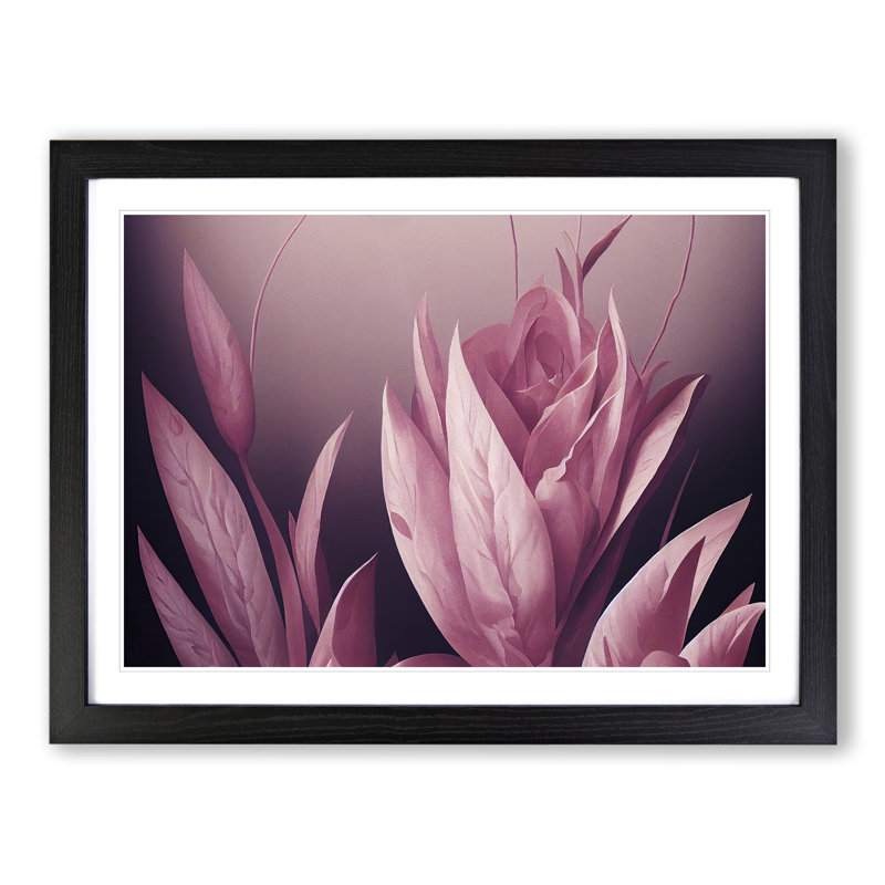 Lush Flower - Single Picture Frame Print, 34cm H x 46cm W x 2cm D, Black