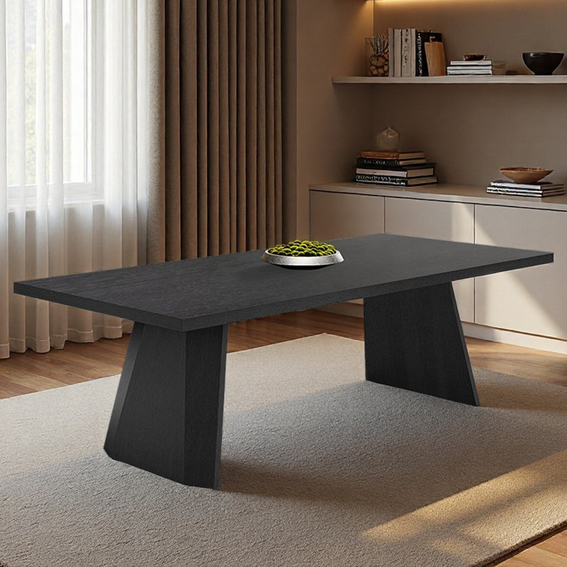 Bureau rectangulaire simple pour étudier ou travailler, H 29,53 po x l 86,61 po x P 39,37 po, Noir