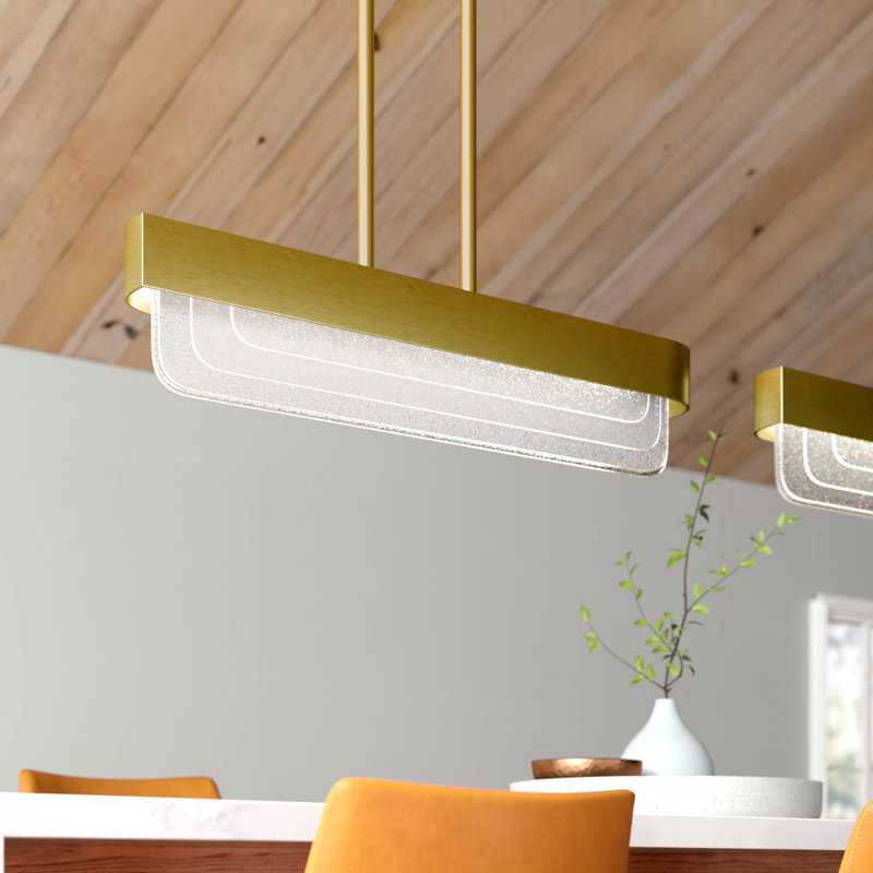 Serene 1 - Light Silver LED Kitchen Island Pendant, Natural Brass
