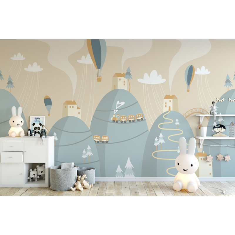 Murale douce air chaud à petites maisons Winston, L 98 po x l 150 po