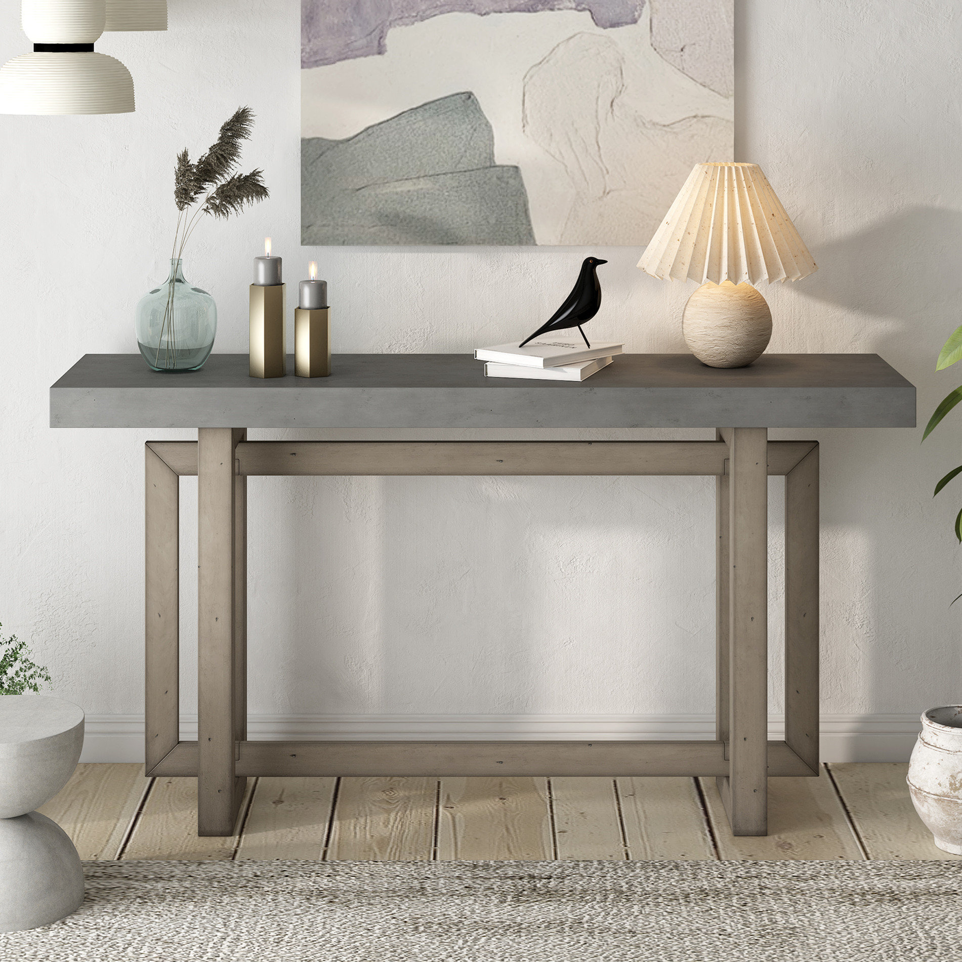 Gracie Oaks Uba 59.08'' Console Table | Wayfair