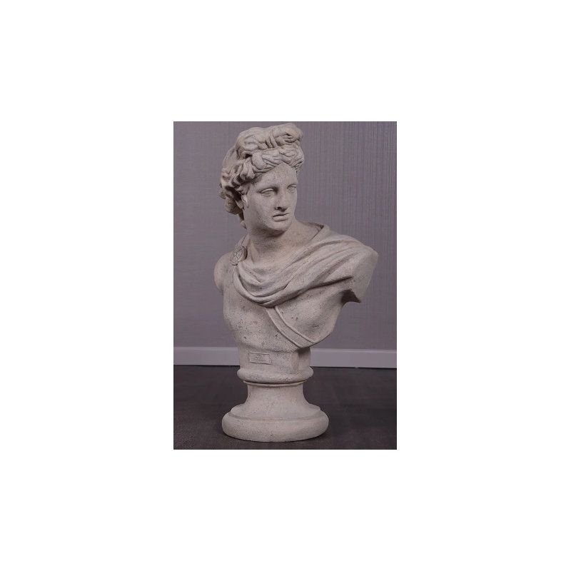 Statue buste d'Apollon grandeur nature