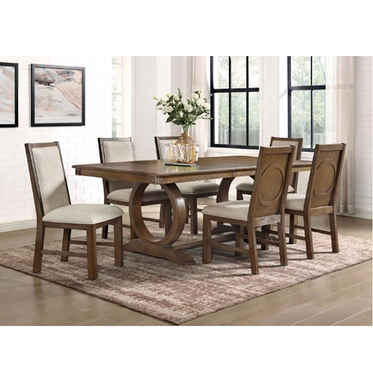 Cicelia 6 - Person Extendable Trestle Dining Set