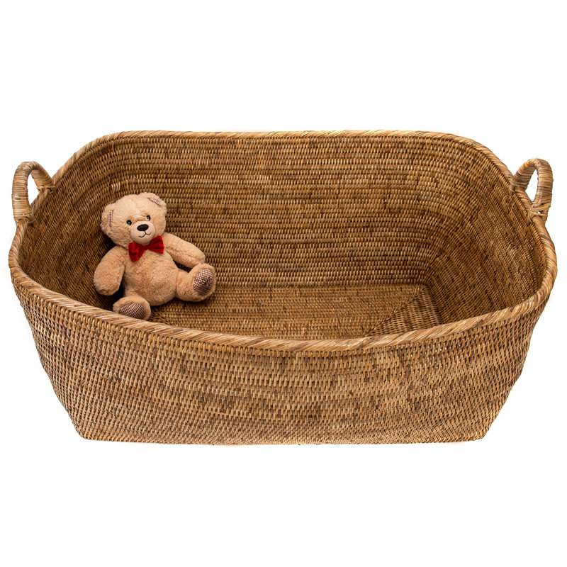 Panier en rotin Thelma, Brun miel, H 14 po x l 25 po x P 22 po