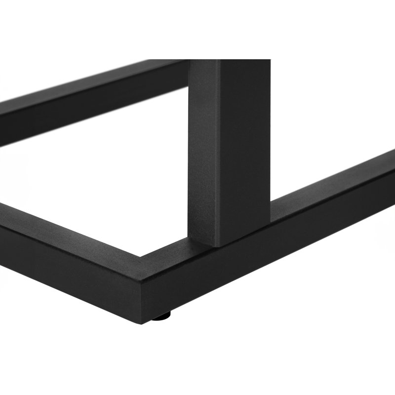 Table d'appoint latérale d'appoint en forme de C - Stratifié brun, métal noir, contemporain moderne pour le salon, la chambre à coucher | Idée de cadeau