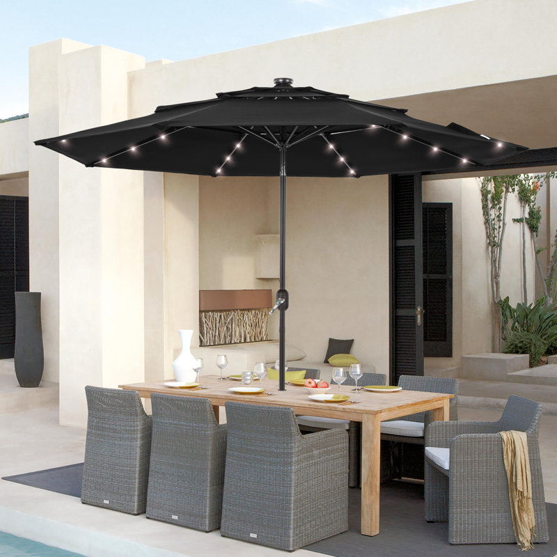 Parasol rond 10 'Ruthy, Tissu noir